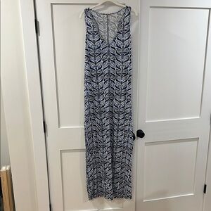 Lilly Pulitzer Blue and White Mermaid Tail size Large Maxi Dress